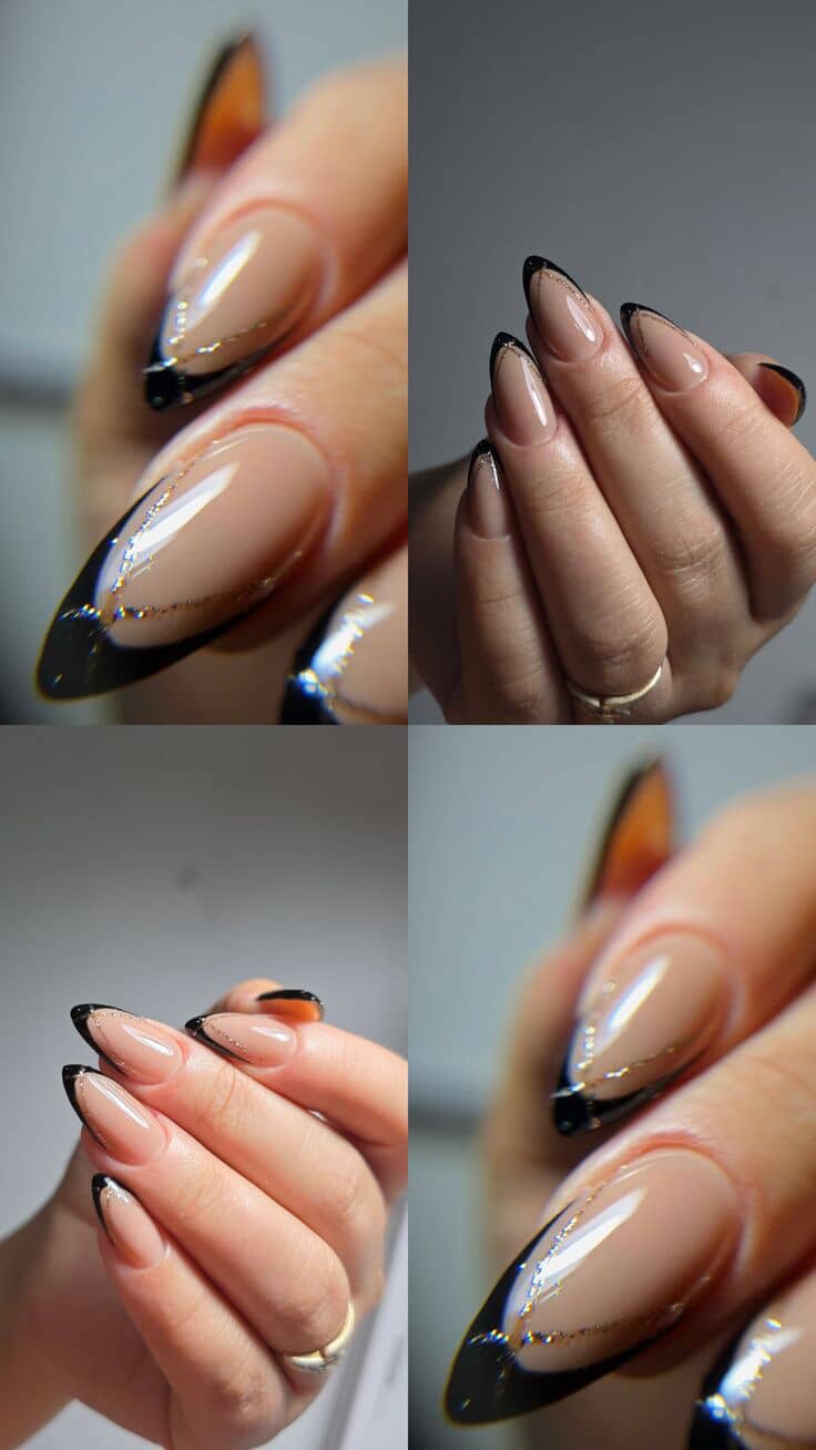 Black French Nail Art